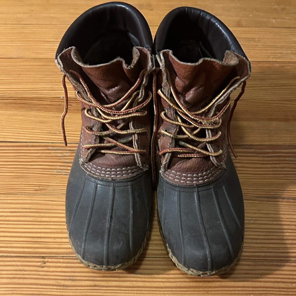 Men's LL Bean Brown and Black Duck Boots Size 8